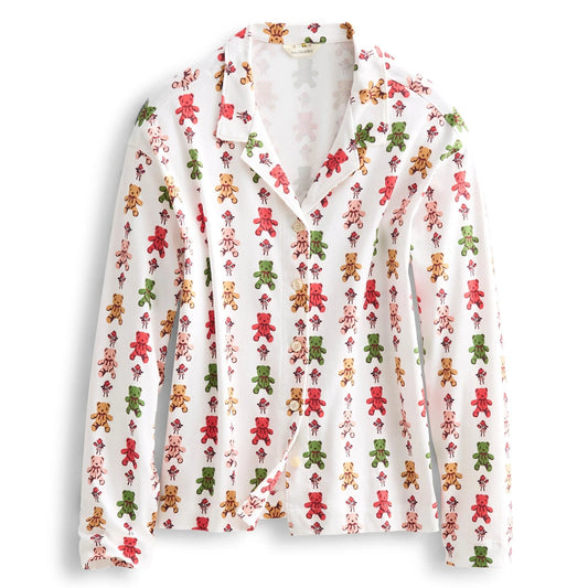 Long-Sleeved Button-Down Pajama Top